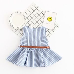 Stripe dress top with yellow patterned bottom